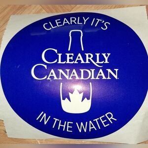 FREE with PURCHASE CLEARLY CANADIAN ROUND STICKER
